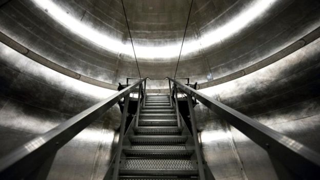 Esta foto muestra el tanque desde dentro.